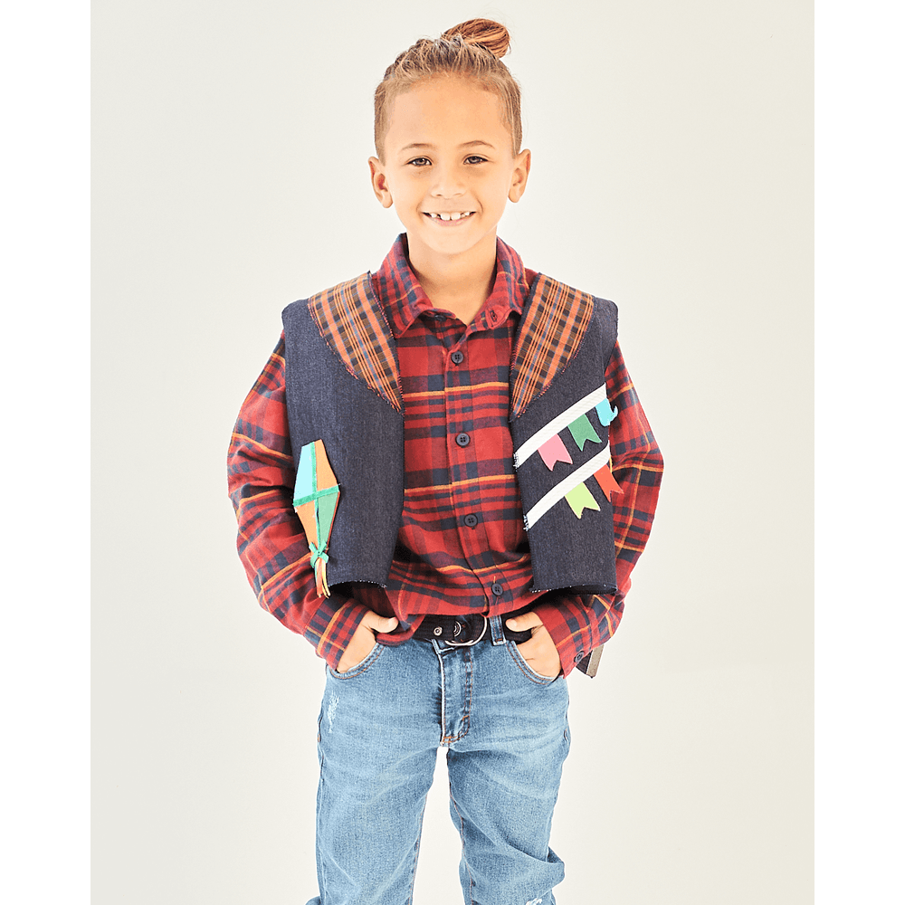 Colete infantil hot sale masculino jeans