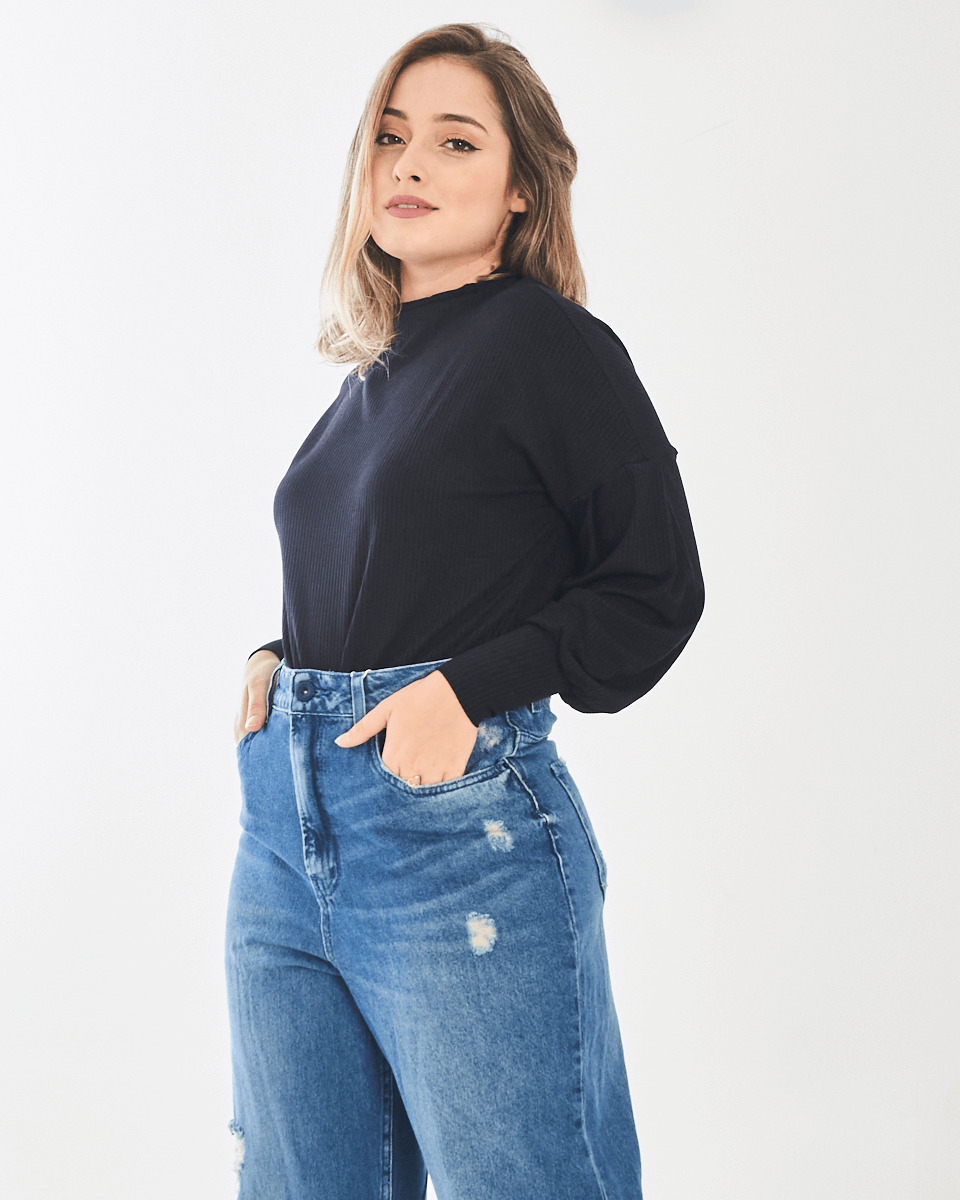 Blusa-Feminina-Canelada-Gola-Alta-Lunender-