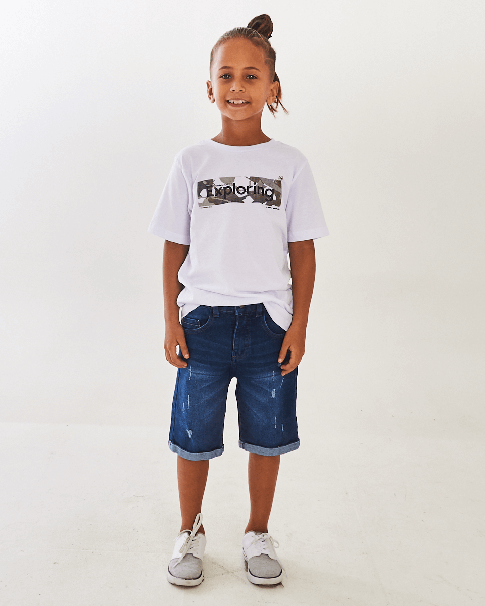 Bermuda masculina infantil deals jeans