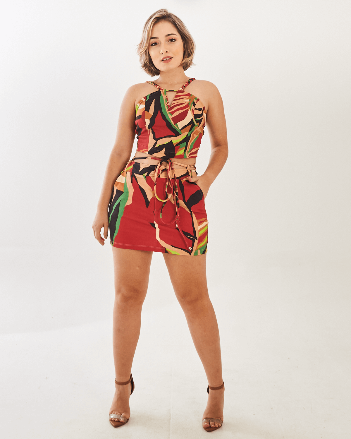 Conjunto feminino best sale estampado