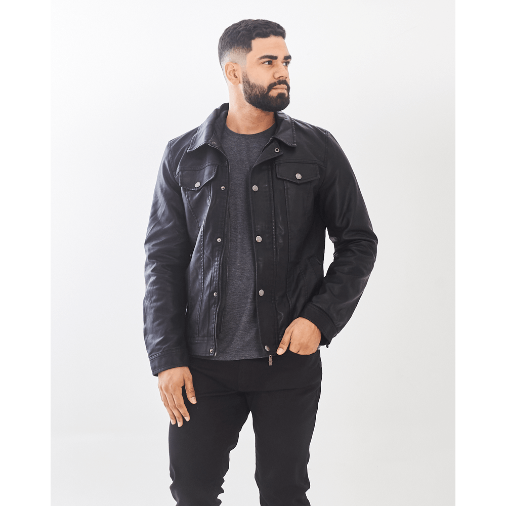 Jaqueta couro rock 2024 masculina