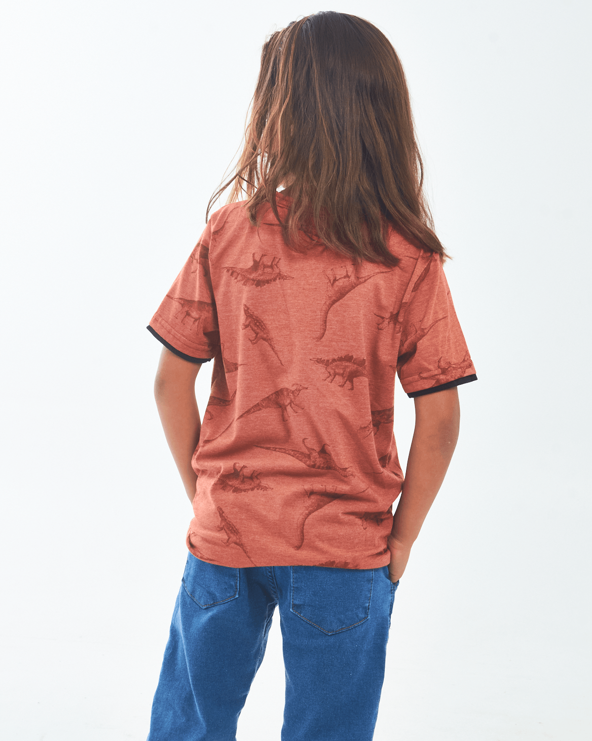 Camiseta-Masculina-Infantil-Estampada-em-Dinossauro-Alakazoo-