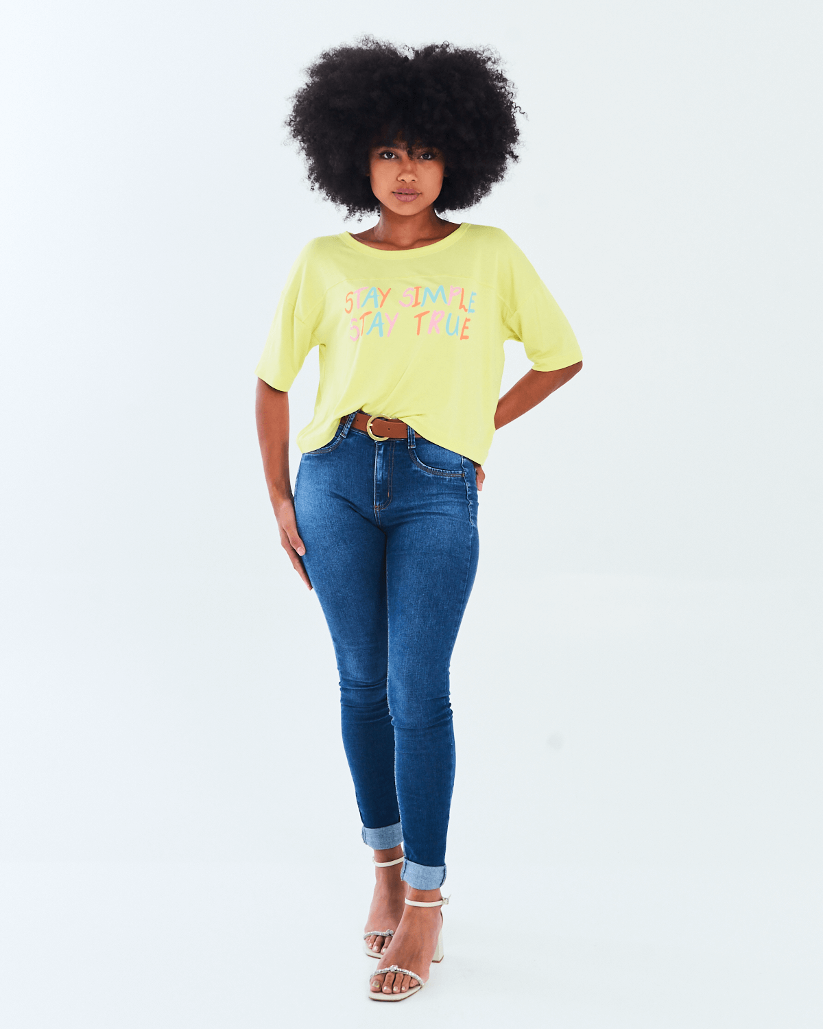 Calça Jeans Neon Amarelo Agua Skinny Moda Blogueira Tamanho 36