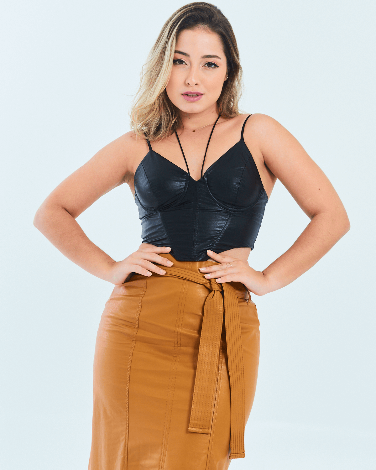 Calça couro best sale dimy