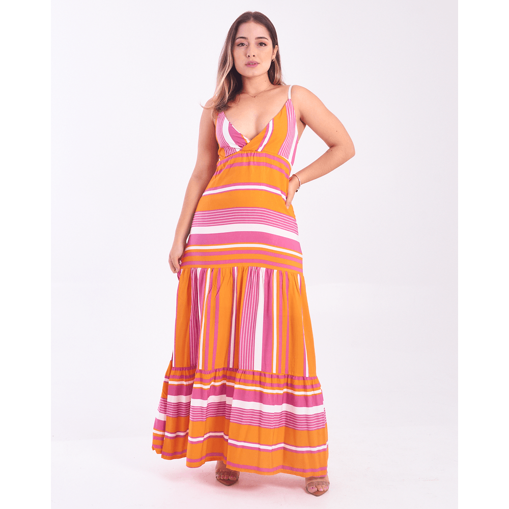 Vestido Feminino longo Estampado Enfim 1000109933 modamix