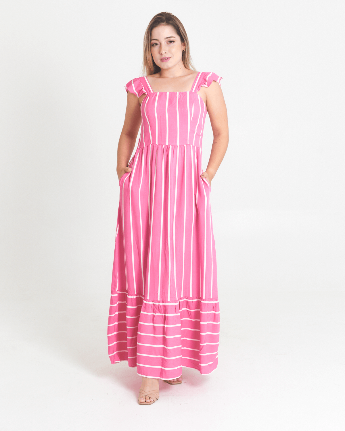Vestido-Feminino-Longo-Liso-Safira---BABADO-OMBRO